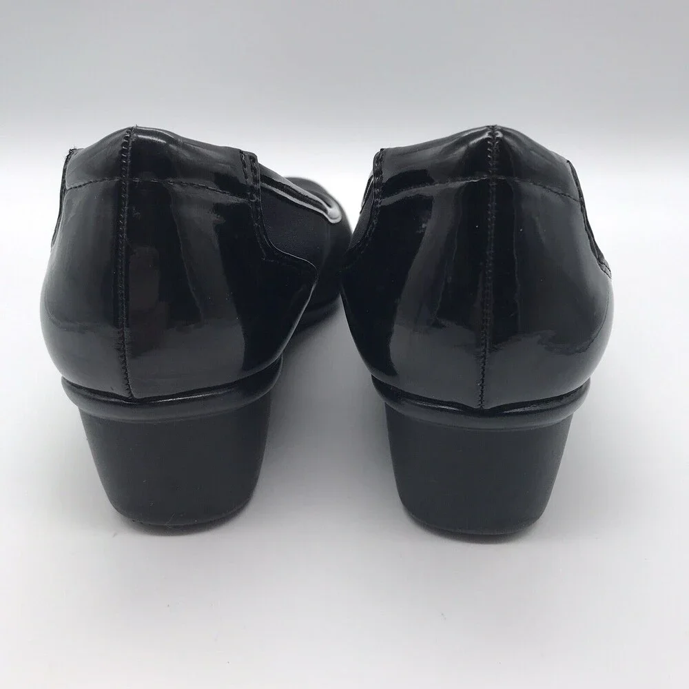 C.P. Company Women's size 9W Black on Black Fabric & Patent Wedge Comfort Shoes
